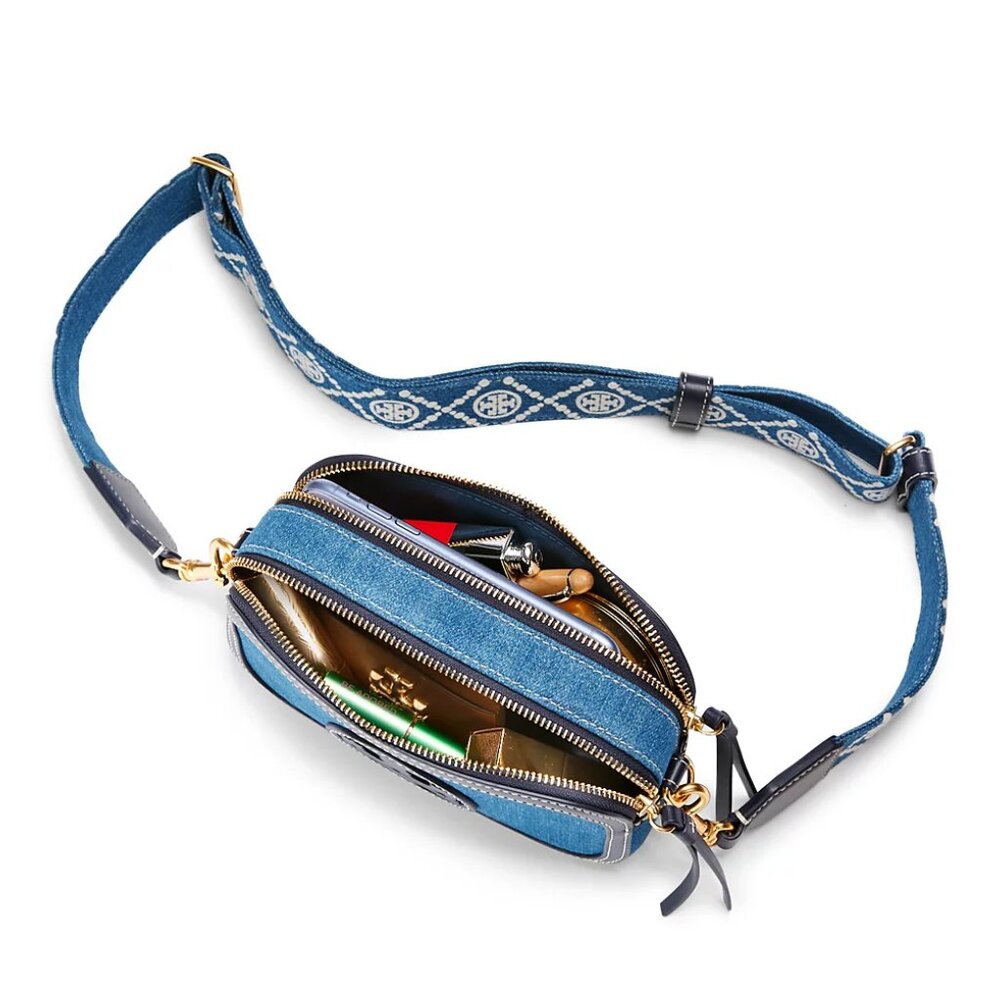 Tory Burch Mini Miller Denim Crossbody Bag - Picture 6 of 11
